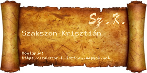 Szakszon Krisztián névjegykártya
