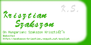 krisztian szakszon business card